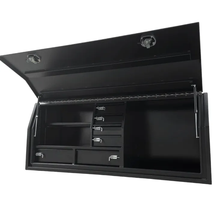 Caja de herramientas de apertura lateral de aluminio de placa plana