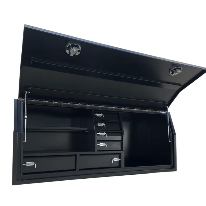 Caja de herramientas de apertura lateral de aluminio de placa plana