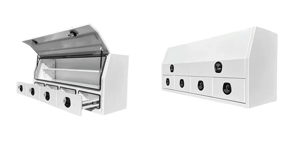 Caja de herramientas de apertura lateral de aluminio